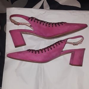 Kate spade hot pink sling back pointy shoes